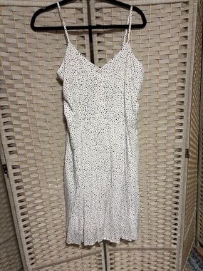 GAP White Mini Dress with Black Polka Dots